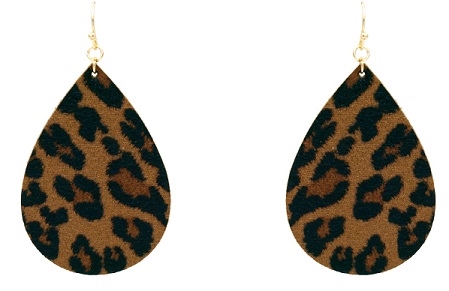 Metalic Leopard Leather Earring