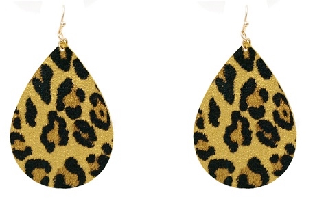 Metalic Leopard Leather Earring