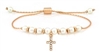 Pearl & CZ Cross Slide Bracelet