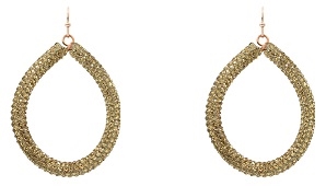 Pave Stone Teardrop Earrings