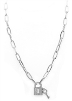 Lock & Key Chain Necklace