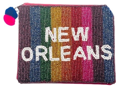 New Orleans  Seed Bead Coin Purse