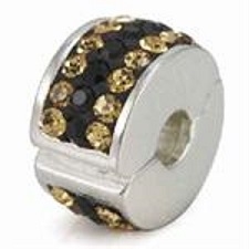 Black & Gold Pave Ice Lock