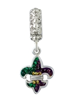 Dangle FDL Ice W/Purple,Green,Gold CZ