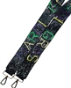 Black Sequin Mardi Gras Seed Bead Purse Strap