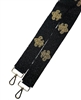 Black & Gold Fleur de Lis Seed Bead Purse Strap