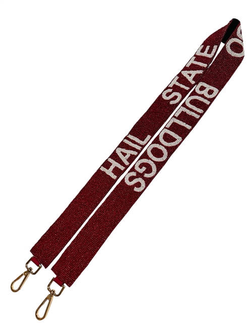 Hail State/ Go Bulldogs Seed Bead Purse Strap
