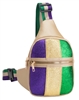 Mardi Gras Sling Bag W/ Gold Trim