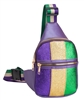 Mardi Gras Sling Bag W/ Purple Trim