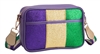 Mardi Gras Camera Bag W/ Purple Trim