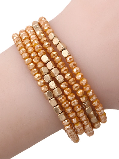5 Piece Stone Stretch Bracelet