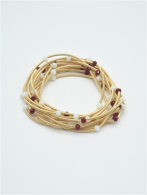 Game Day Guitar String Bracelet W/Beads