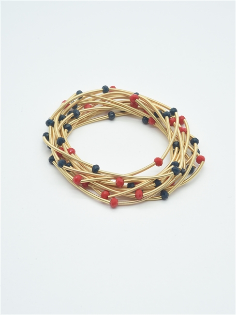 Game Day Guitar String Bracelet W/Beads