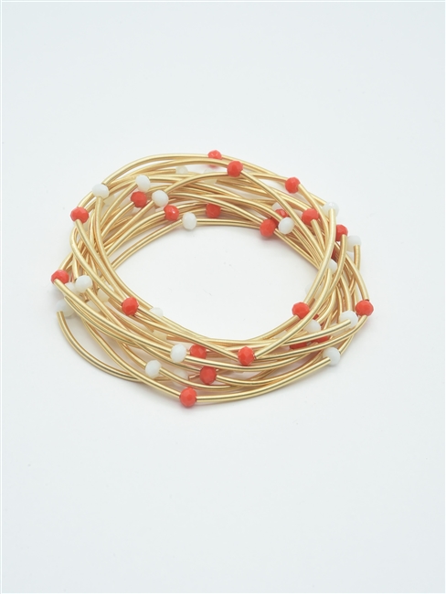 Game Day Guitar String Bracelet W/Beads