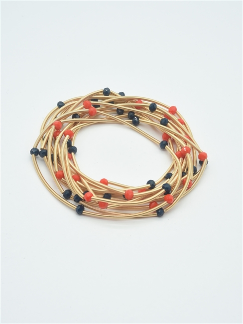 Game Day Guitar String Bracelet W/Beads