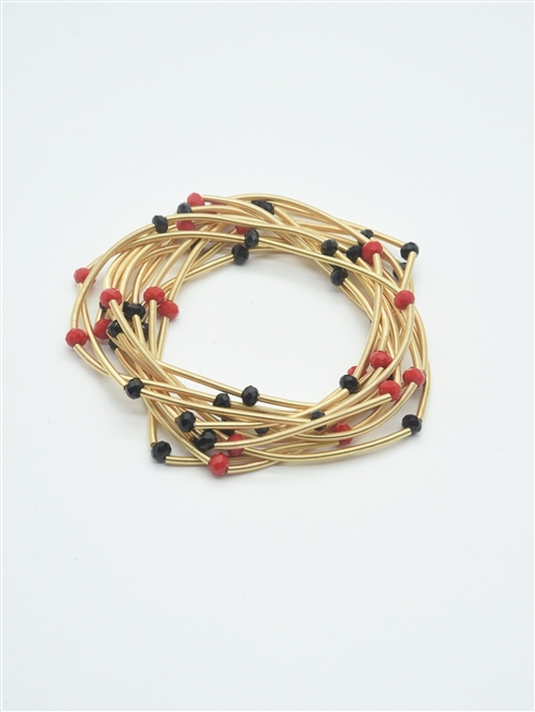 Game Day Guitar String Bracelet W/Beads