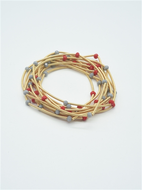 Game Day Guitar String Bracelet W/Beads