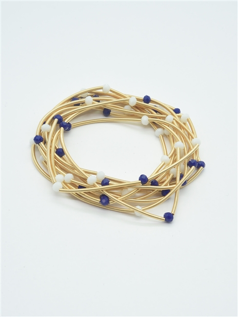 Game Day Guitar String Bracelet W/Beads
