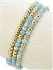 3 Pc Glass Bead Bracelet