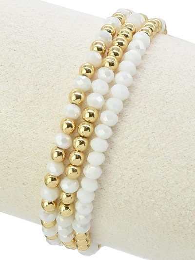 3 Pc Glass Bead Bracelet