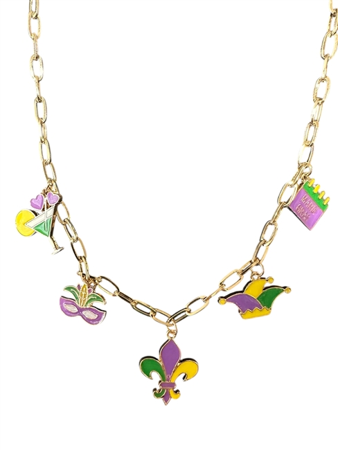 Mardi Gras Charm Necklace