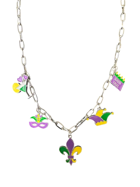 Mardi Gras Charm Necklace
