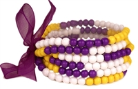 Purple & Gold Multi Strand Bracelet