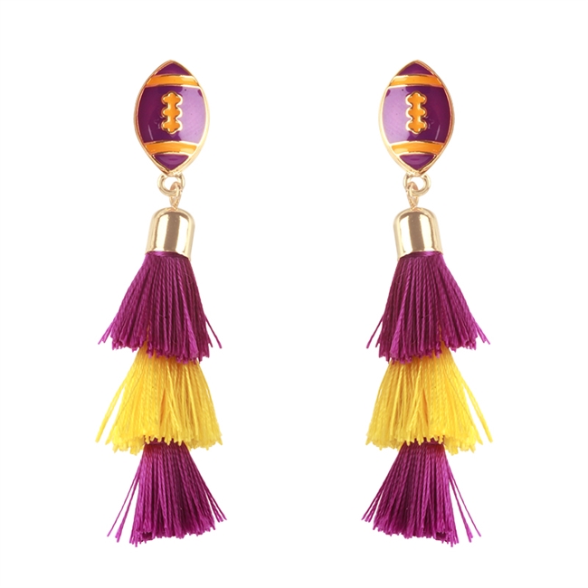 Purple & Gold Football Tassel