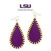 Leather Teardrop Gameday Earrings