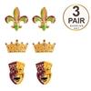 Mardi Gras Earrings 3PC Set