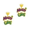 Mardi Gras Glitter Post Earrings