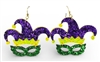 Mardi Gras Glitter Mask Earrings
