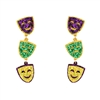 Mardi Gras Glitter Post Earrings