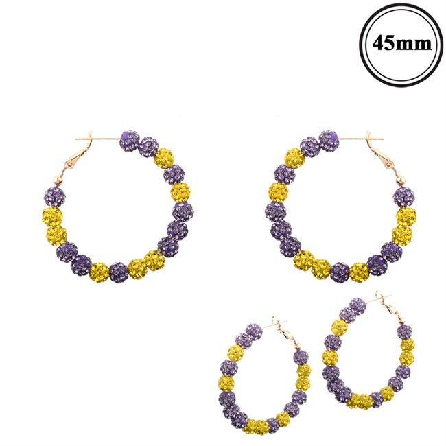 Pave Ball Hoop Earrings