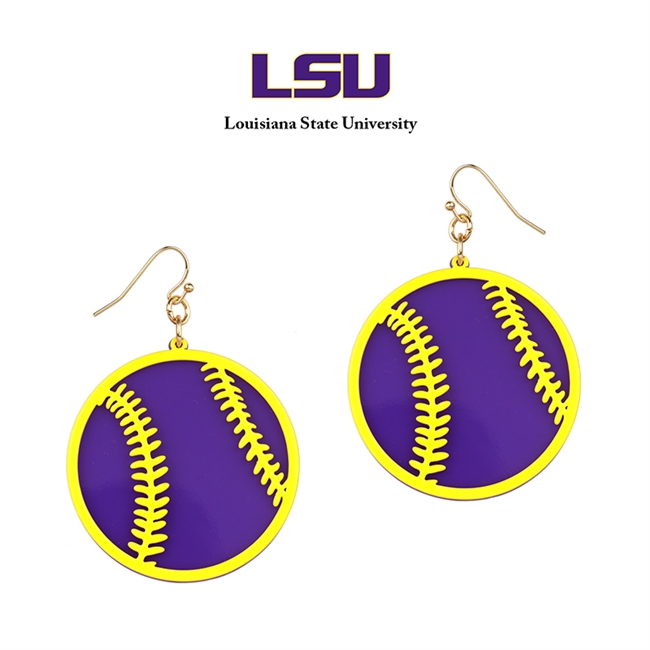 2 Pc Baseball Earrings