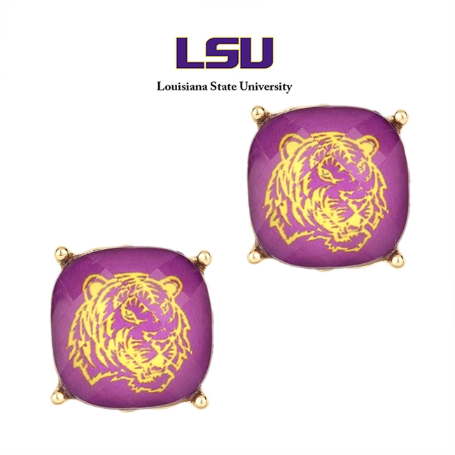 Tiger Glass Stud Earrings