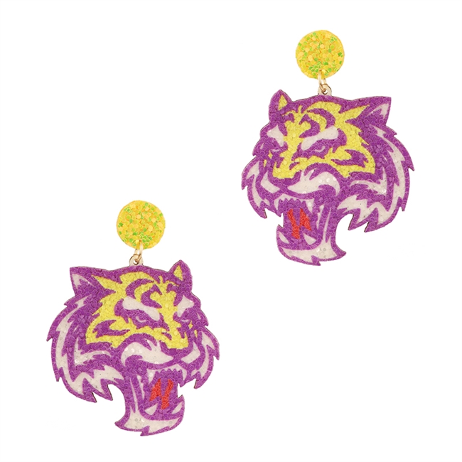 Tiger Glitter Gameday Earrings
