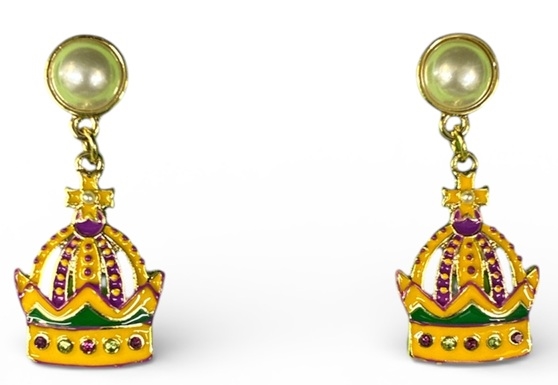 Mardi Gras Crown Earrings