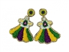 Mardi Gras Seed Bead Earrings