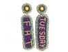 Mardi Gras Seed Bead Earrings