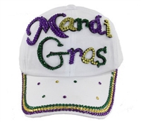 "Mardi Gras " Crystal Hat