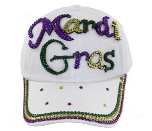 "Mardi Gras " Crystal Hat