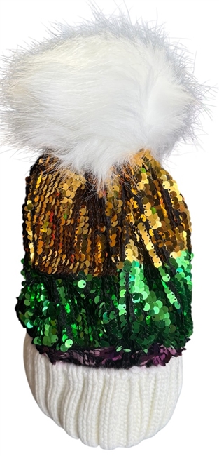 Mardi Gras Pom Pom Hat