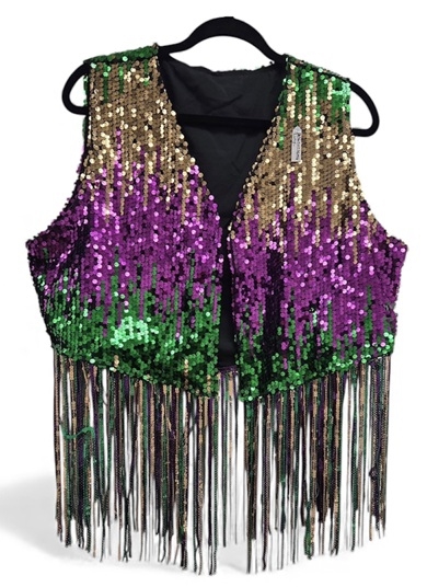 Mardi Gras Fringe Vest