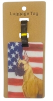 Luggage Tag - Dog W/ American Flag