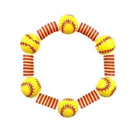 Rubber Softball Stretch Bracelet