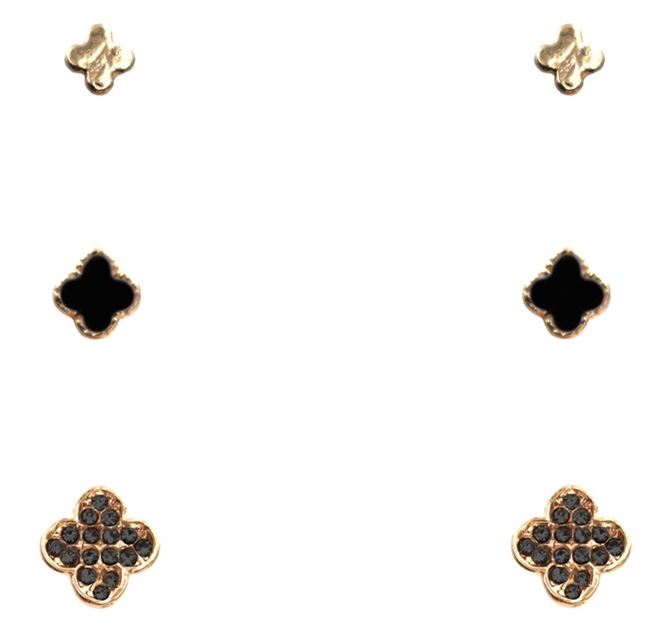 3 PC Clover Earrings