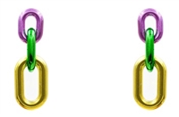 Metallic Mardi Gras Link Earrings