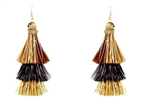 Black & Gold Glitter Duster Earrings