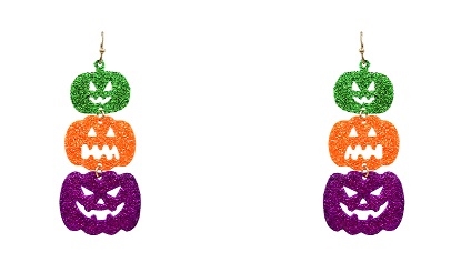 3 Tier Pumpkin Drop Earrings